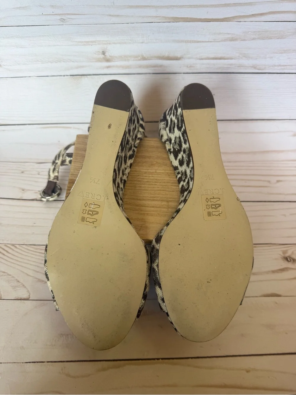 J. Crew Leopard Print Wedge Sandals